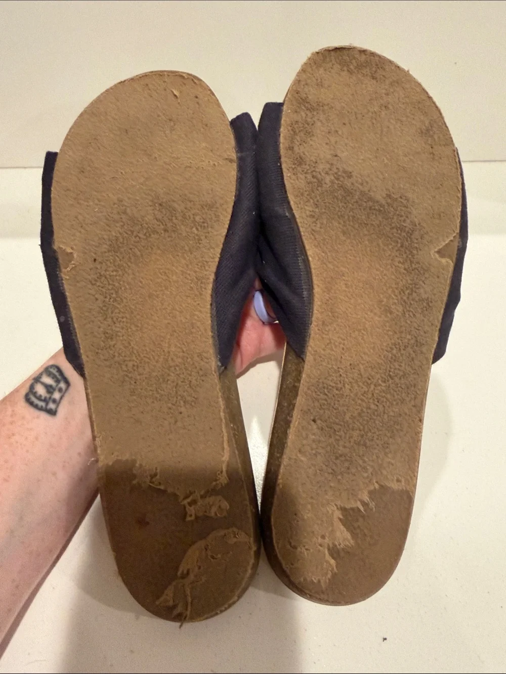 Knotted Slide Sandals in Black - Picture 2 of 4